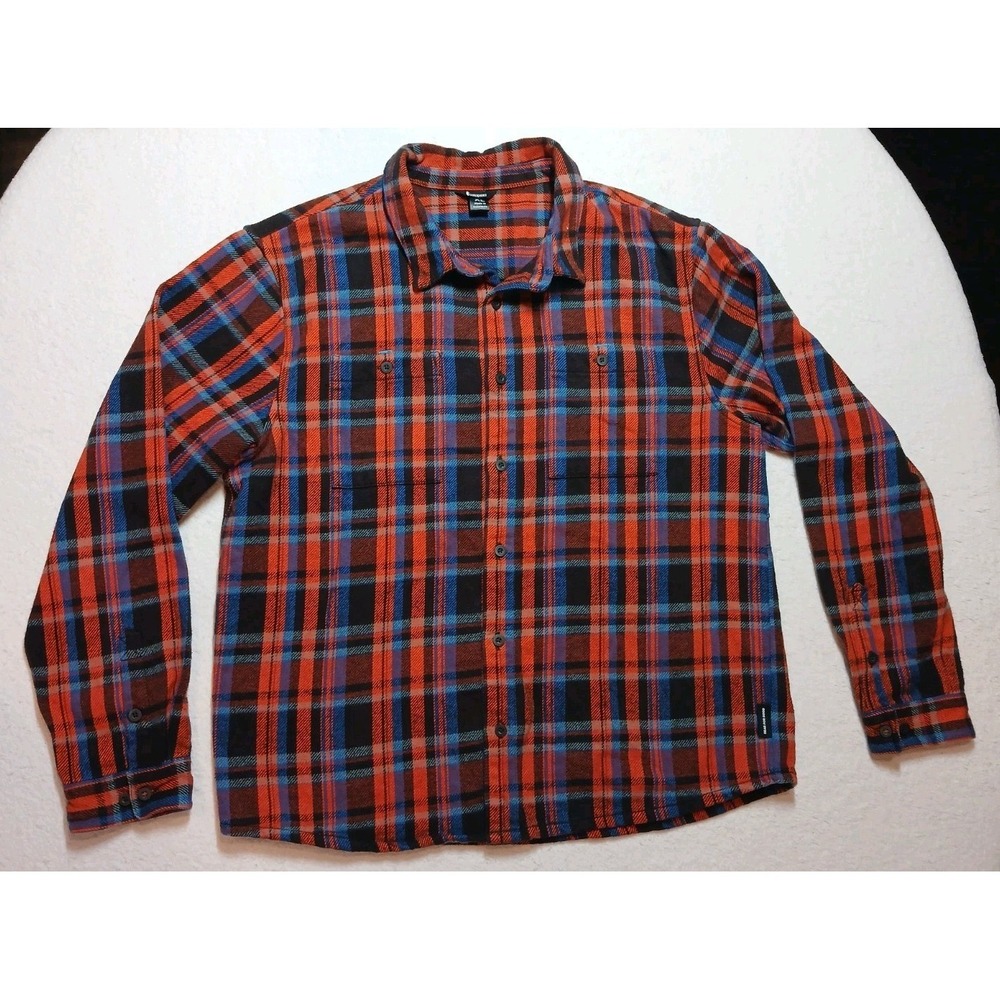 Cotopaxi Flannel Shirt‎ Organic Cotton Mero Men's XL Orange Plaid 1425